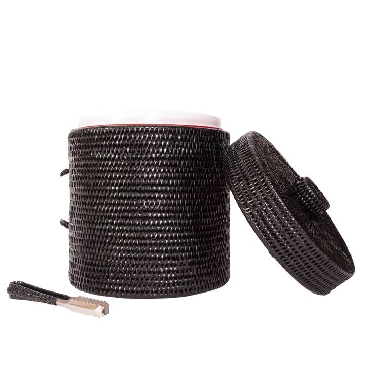 Artifacts Trading Company - Wholesale Ice Bucket - Artifacts Rattanâ„¢ Ice Bucket with Tongs