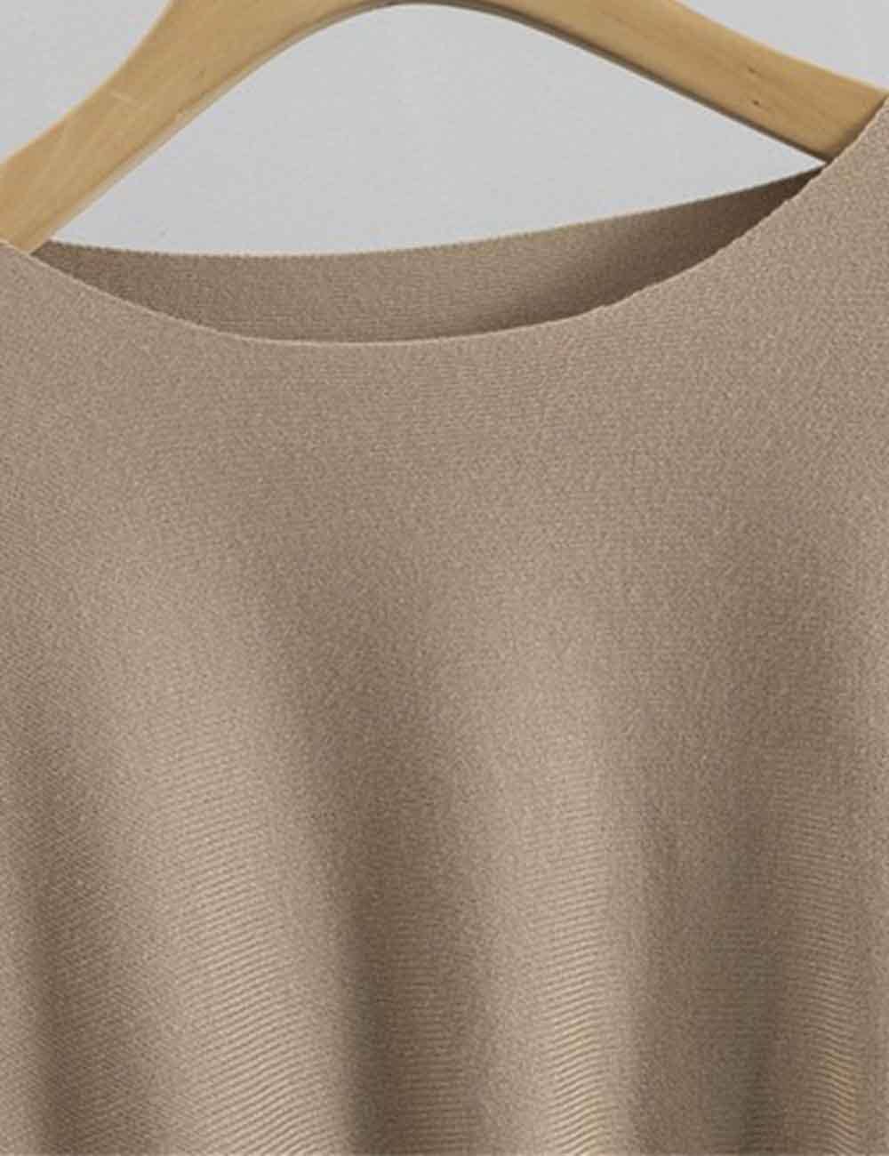 Sweetkama – Engroshandel Top- og nederdelsæt - Dame – Dame Pullover med Pufærmer Langærmet Striktop & Nederdelsæt1