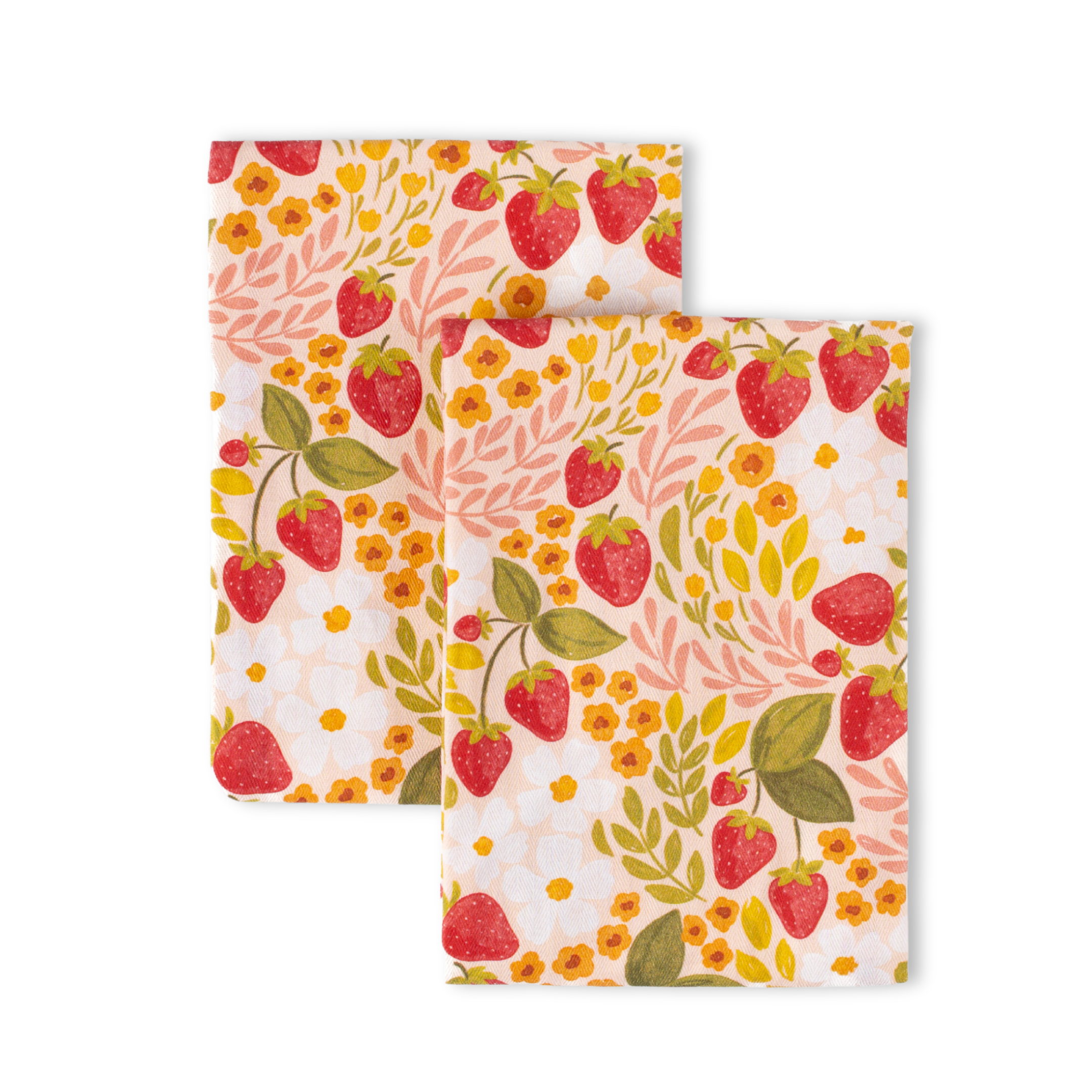 Elyse Breanne Design - Wholesale Tea Towel - Pack of 2 Strawberry Patch Tea Towels1