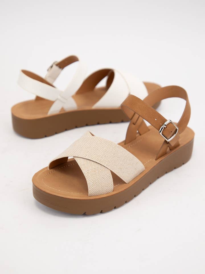CCOCCI - Wholesale Sandals - Women's - CHESTER CRISSCROSS UPPER SANDALS WITH ANKLE STRAP3