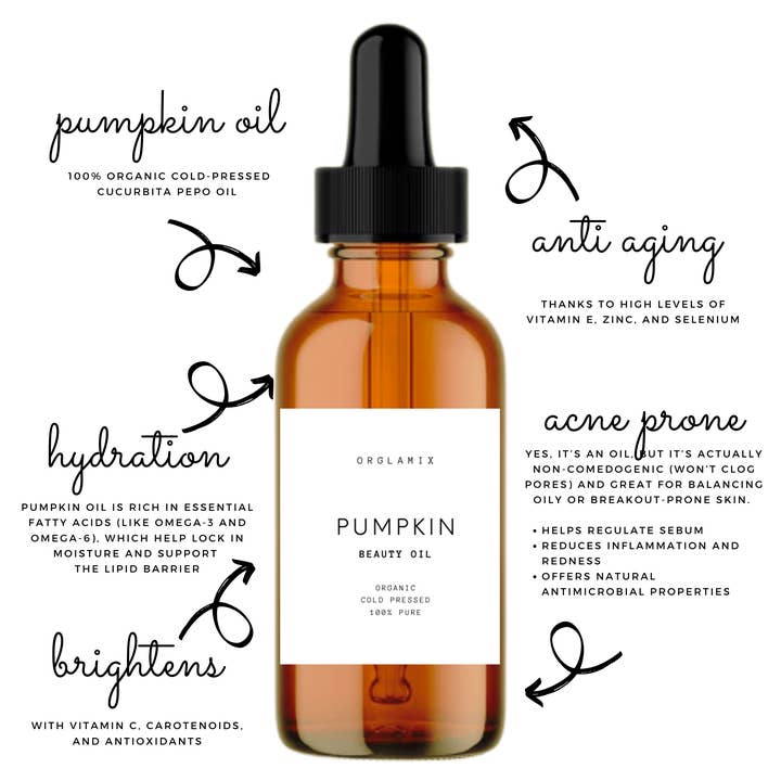 Orglamix - Vendita all'ingrosso Olio viso - Olio Viso ai Semi di Zucca | Oli Viso per Nutrire, Idratare + Illuminare1