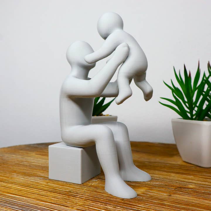 Far og barn skulptur, far og barn figur, boligindretning for engroshandel hos Herbs&Belles