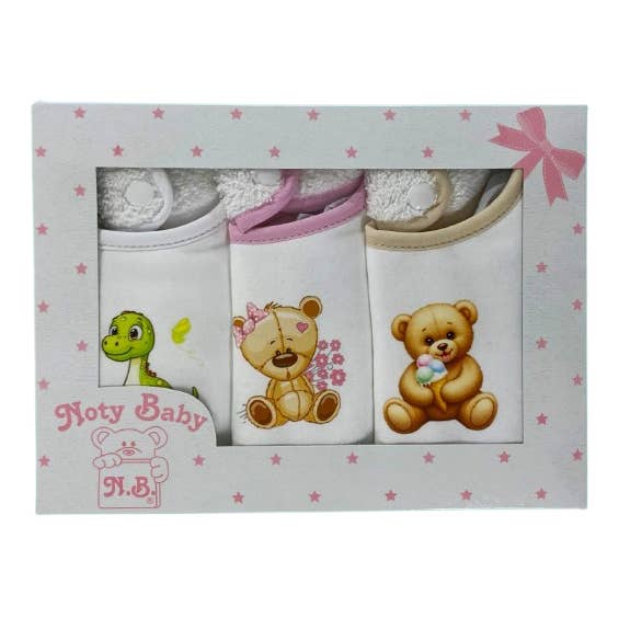 Set van 3 schattige slabbetjes voor baby's voor wholesale door Noty Baby