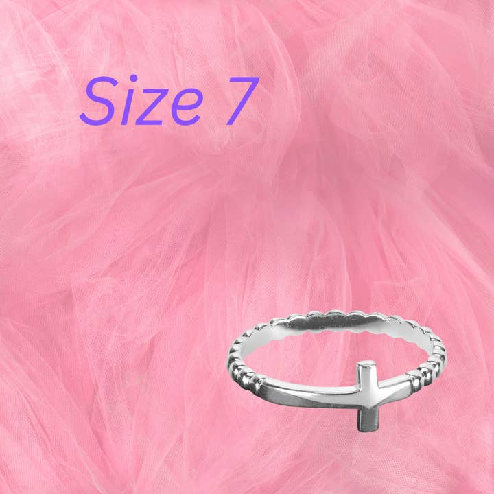 Dicksons - Wholesale Band/Stacked Ring - Ring Horizontal Cross Ball Band Size 72