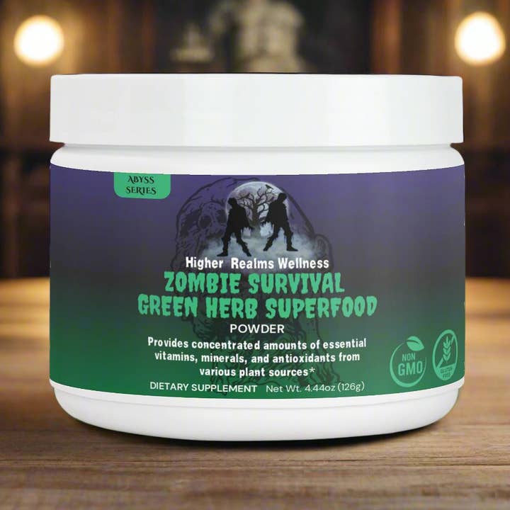 Zombie Survival Green Herb Superfood for wholesale by Higher Realms Wellness