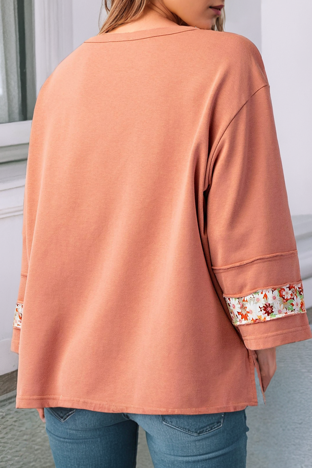 Little Daisy Closet - Wholesale Tunic - Women's - LDC  Flower Patch Graphic Exposed Seam Wide Sleeve Loose Top2