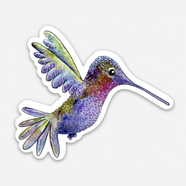 Zinnia Sky Studio LLC - Wholesale Sticker - Hummingbird Jewel Vinyl Sticker