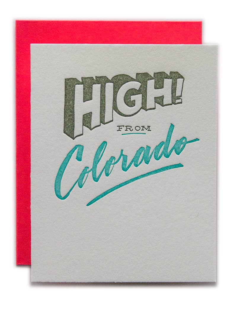 Ladyfingers Letterpress - Wholesale Everyday Greeting Card - High! From Colorado Card0