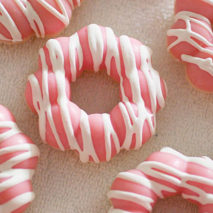 Glaze Strawberry Mochi Donut Soap 3oz for wholesale by One Leaf Soap