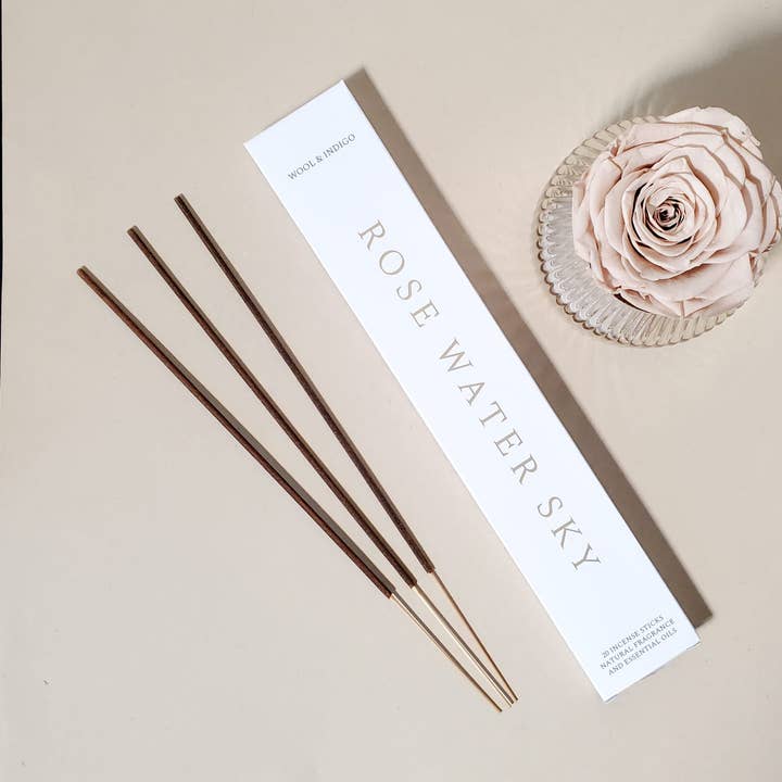 Wool & Indigo - Vente Encens - Encens Rose Water Sky0