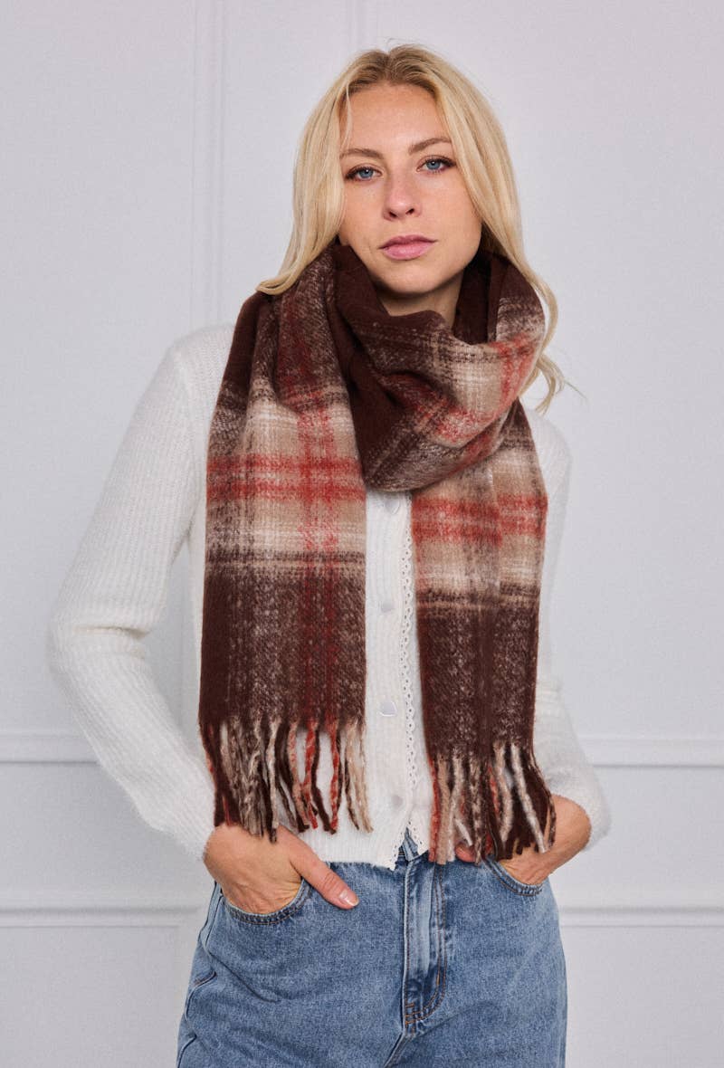 BYREN | ÉLINE L'ATELIER – wholesale Halsduk - Dam – Rutig ullhalsduk FL211DF2