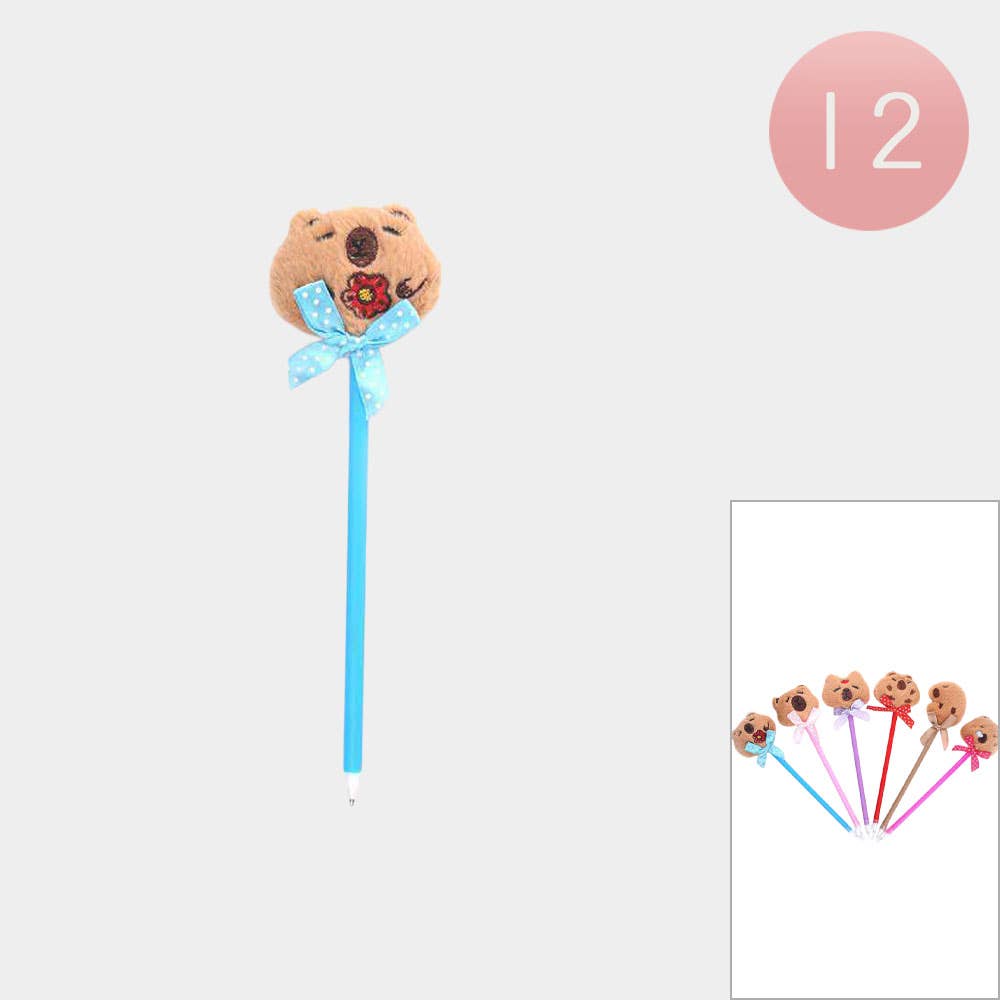 Sensibling Corp. - Wholesale Pen - 12PCS - Cute Capybara Animal Bow Pens1