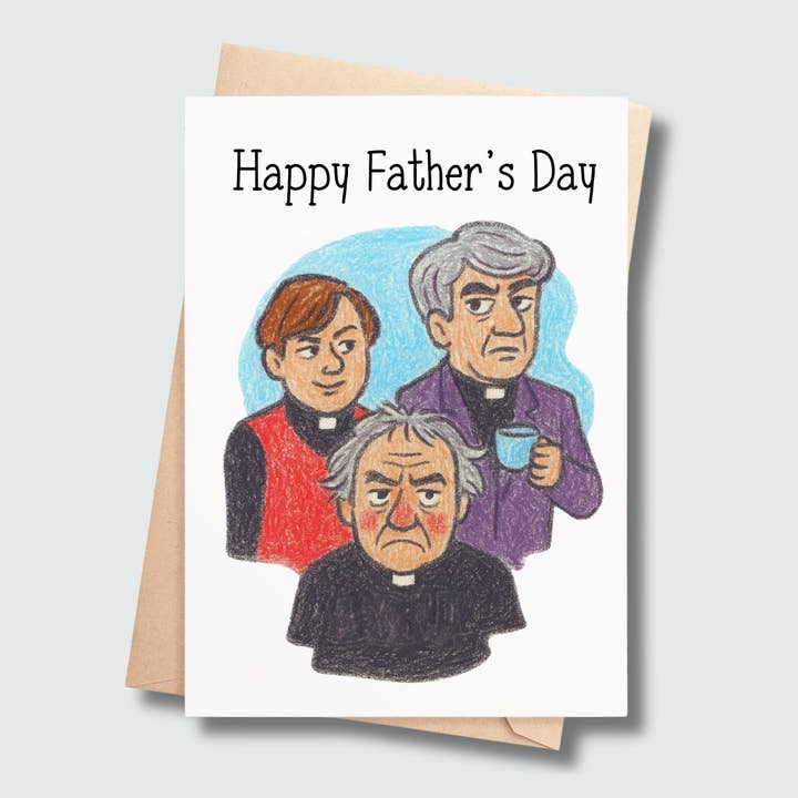 Happy Father’s Day Irish Priest Card for wholesale by SP Gifts