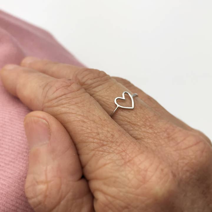 Nina Designs - Wholesale Band/Stacked Ring - Sterling Silver Open Heart Ring
