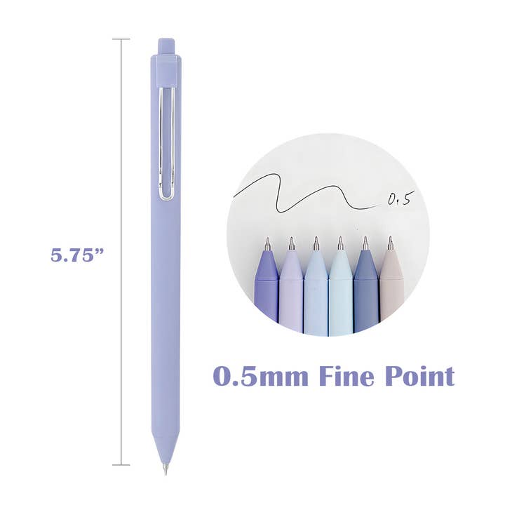 Wrapables.com - Wholesale Pen - Wrapables Retractable Black Ink Gel Pens, 0.5mm (Set of 6)10