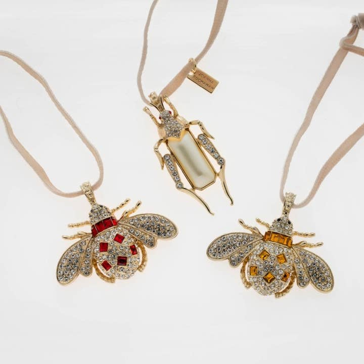 Jeweled insect hanging ornament gift set, set of three for wholesale by Joanna Buchanan
