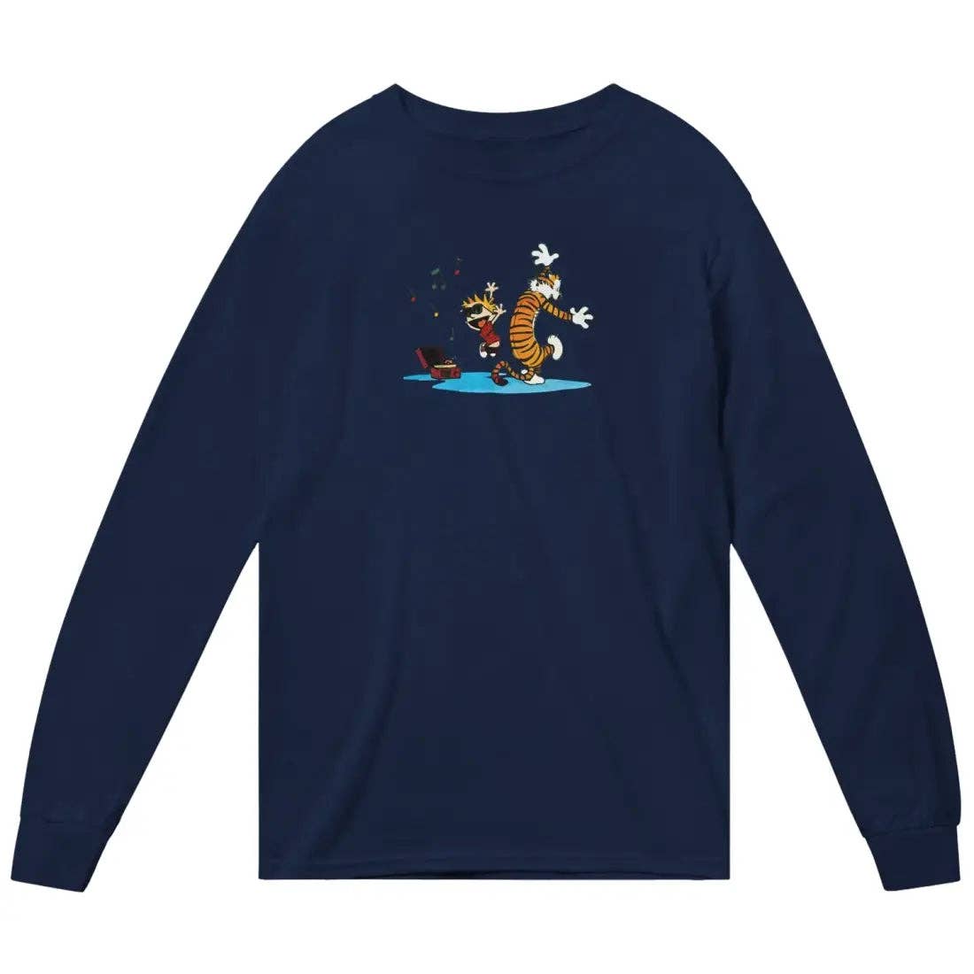 Art-O-Rama Shop - Wholesale T-Shirt (Graphic) - Unisex - Calvin and Hobbes Dancing with Record Player Long Sleeve Shirt3