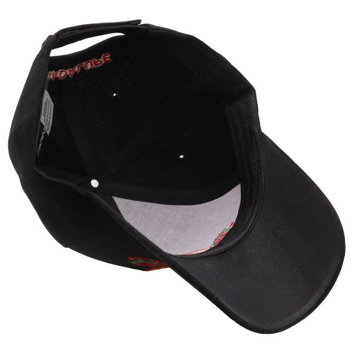 BLACK Guadalupe Velcro Back Acrylic Baseball Cap for wholesale on Faire4