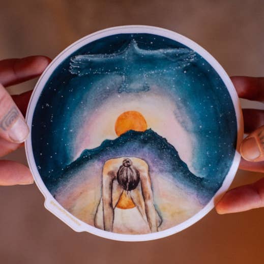 "The Day the Sun was Born" Vinyl Sticker for wholesale by Anna Of The Meadow