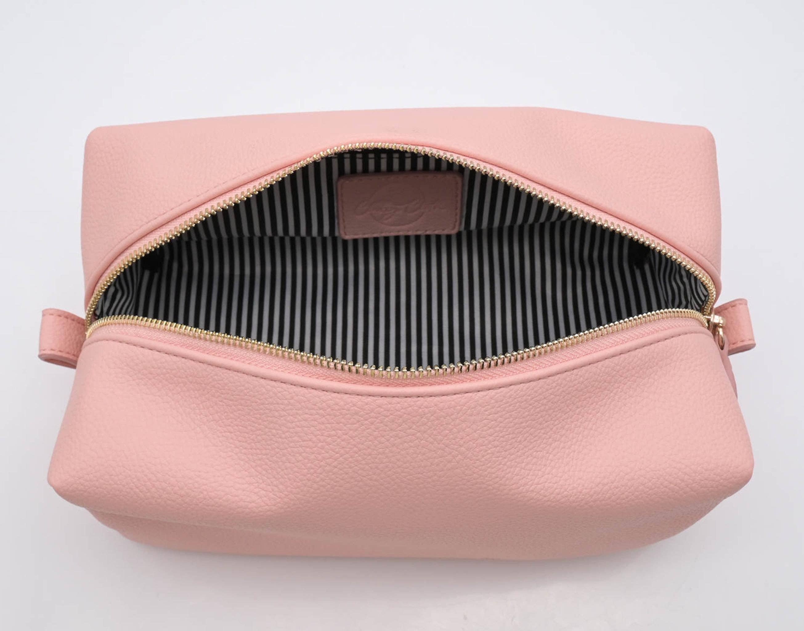 The Classy Cloth WS - Wholesale Make-up/cosmetic bag - Pebble Leather Cosmetic Bag - Monogrammed12