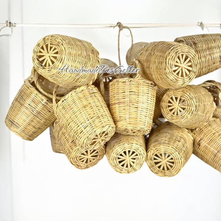 HandmadeBestSeller - Wholesale Basket - Handmade Mini Basket Ornaments – Natural Rattan Decor