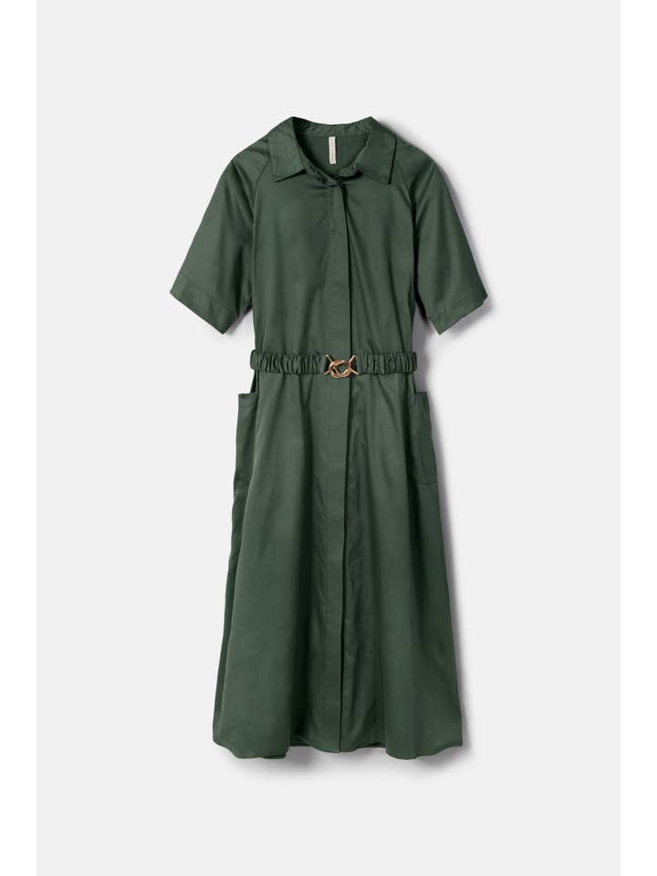 Lanidor - Wholesale Dress - Women's - Shirt-Style Dress With Belt (405409-117)