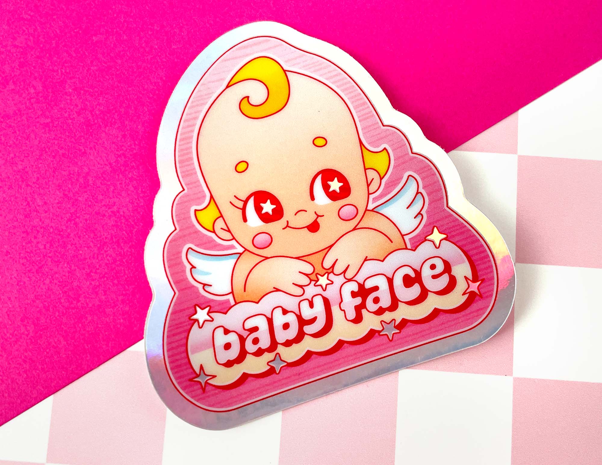 Kidnichols - Wholesale Sticker - Baby Face Holographic Sticker | Baby Doll | Cute | Kawaii1