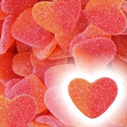 SUGAR FAIRY - Wholesale Gummy - JAKE Peach hearts in a 1 kg bag