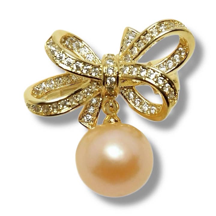 Belle Strik Parel Broche voor wholesale door Ninemoo