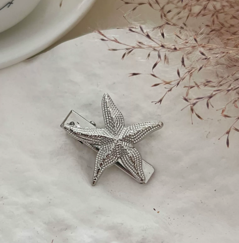Little Trendy - Wholesale Hair Clip - Women's -  Marine life alloy hair clip beachside Sea Star hair clip5