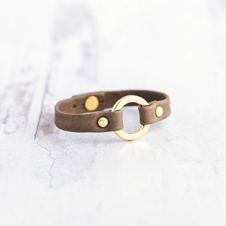 Giving Bracelets - Vente Bracelet jonc - Bracelet en cuir One Love - Doré8