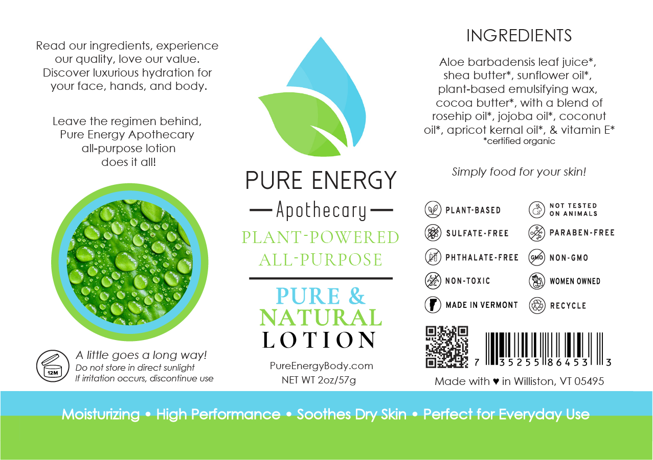 Pure Energy Apothecary - Wholesale Body Cream/Lotion - Natural All Purpose Lotion 2 Oz (Pure & Natural)1