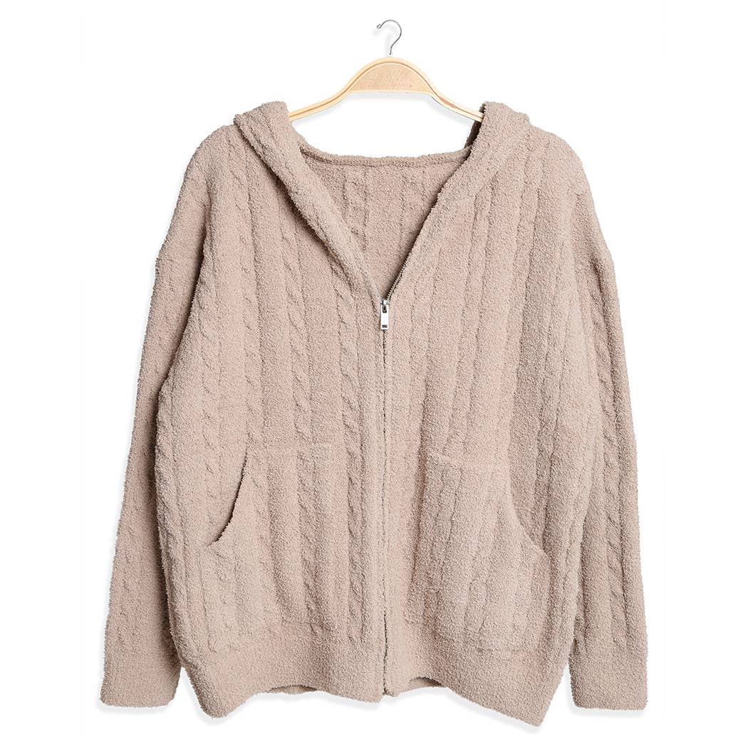 Fashion City - Vendita all'ingrosso Felpa con cappuccio - Donna - Felpa calda con cerniera monocolore tinta unita0