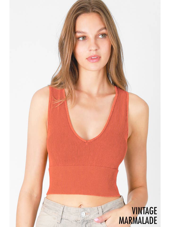 NIKIBIKI - Wholesale Knit Top - Women's - NS8192 - Vintage Plunge V-Neck Seamless Crop Top31