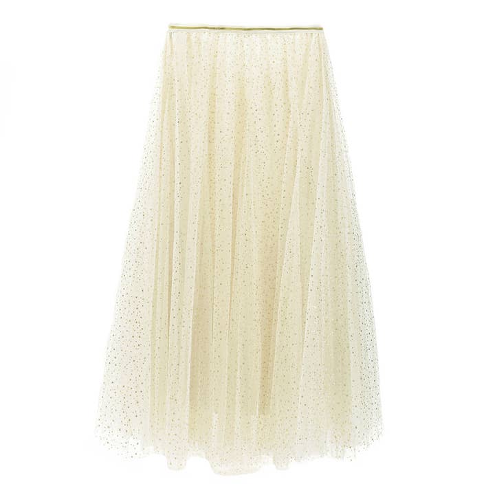 Little Star Print Tulle Layer Skirt in Cream for wholesale by Last True Angel