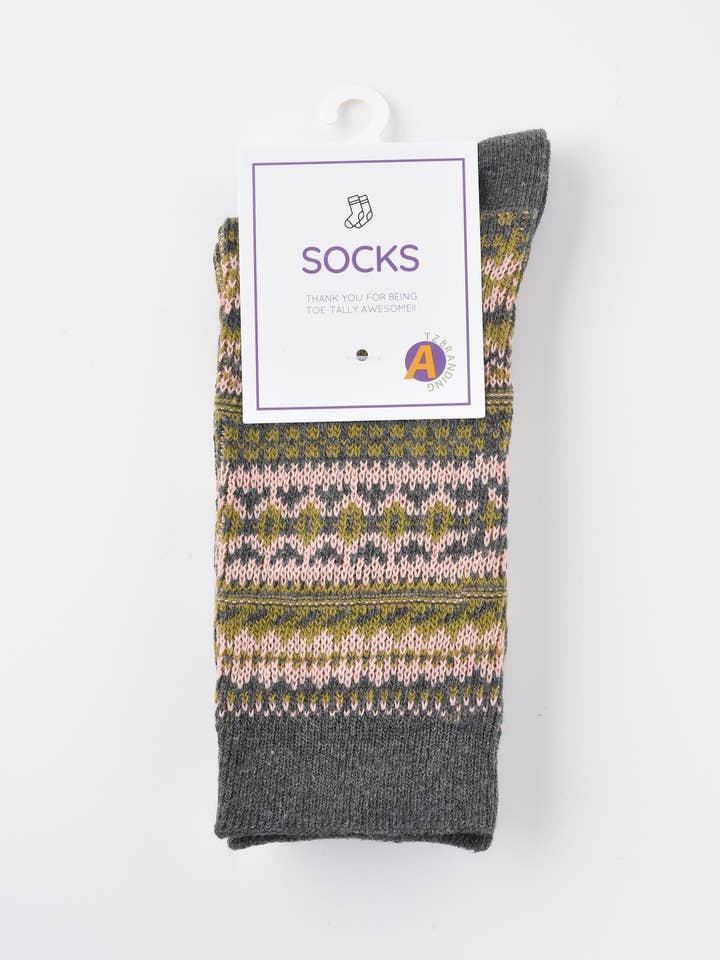 Funkyrel® Atzbranding Limited - Vente Chaussettes – femme - Chaussettes d'automne-hiver à motif géométrique3