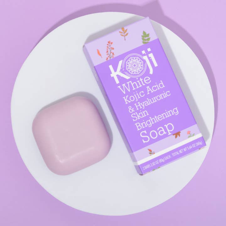 Koji White - Wholesale Facial Cleanser - Kojic Acid & Hyaluronic Acid Brightening Soap (2 Bars)0