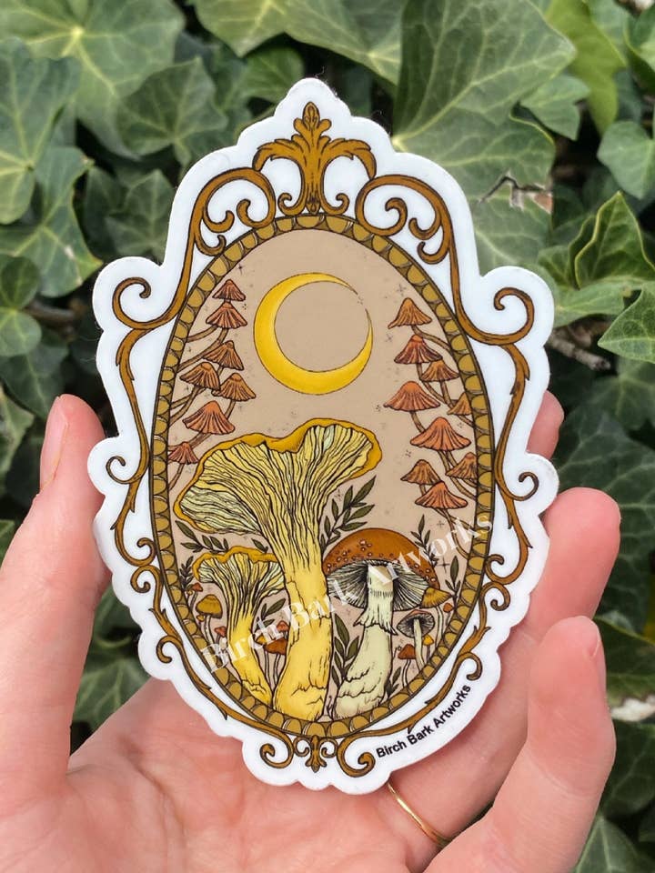 Magical Mushrooms Sticker for wholesale by Birch Bark Artworks