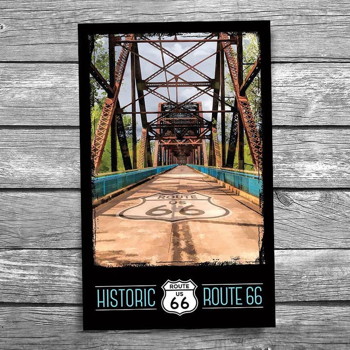 Route 66 Chain of Rocks Bridge Postcard for wholesale by Christopher Arndt Postcard Co.