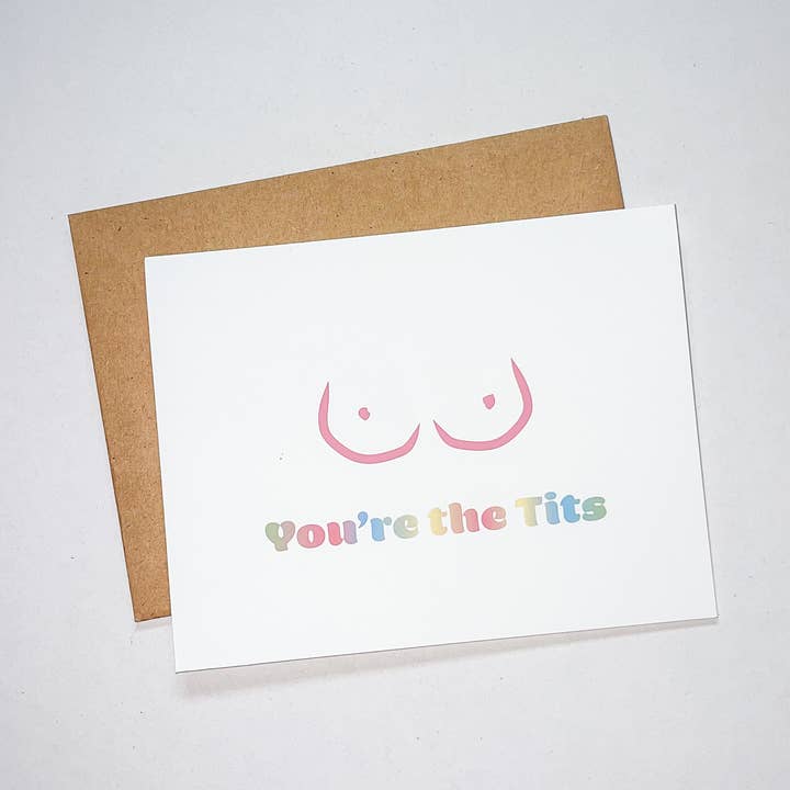 Carte cadeau humoristique You're The Tits pour adulte pour la vente par Iome