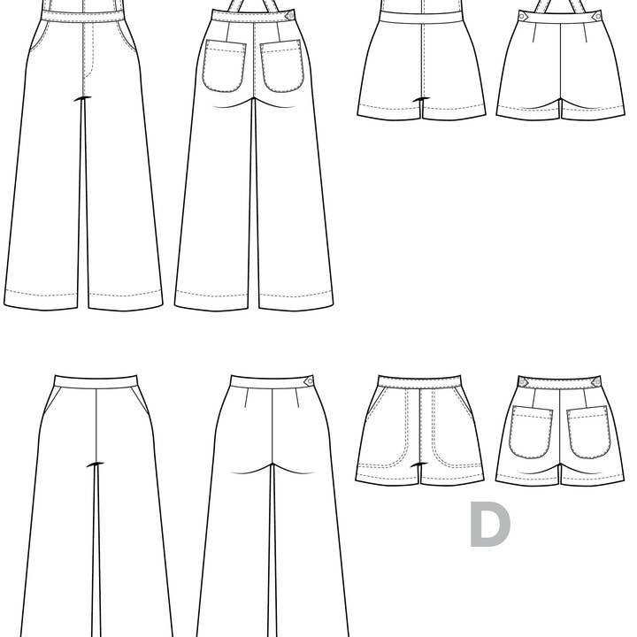 Closet Core Patterns - Wholesale Craft Sewing Kit - Jenny Overalls + Trouser Sewing Pattern19