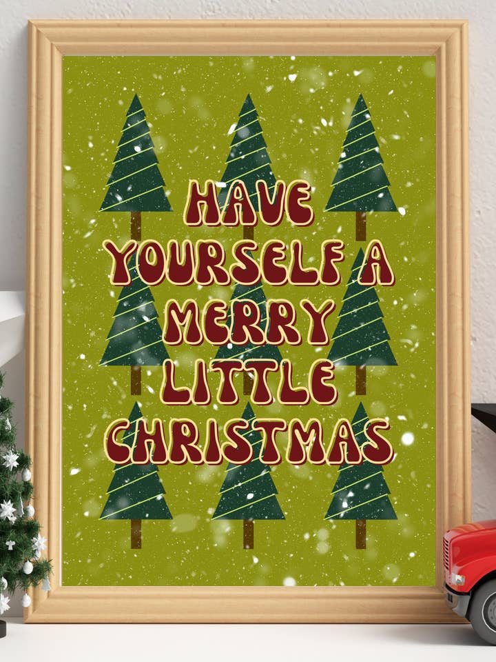 Estampado con letra de la canción de Navidad «Have Yourself A Merry Little Christmas» para venta al por mayor de Printicole
