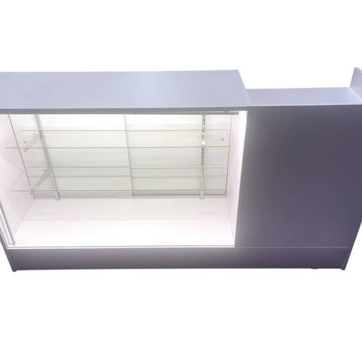 Only Hangers - Wholesale Retailer Display Stand/Case - 2-in-1 Counter - Combo Counter - Full Vision with Register Stand - With LED lights- 6feet