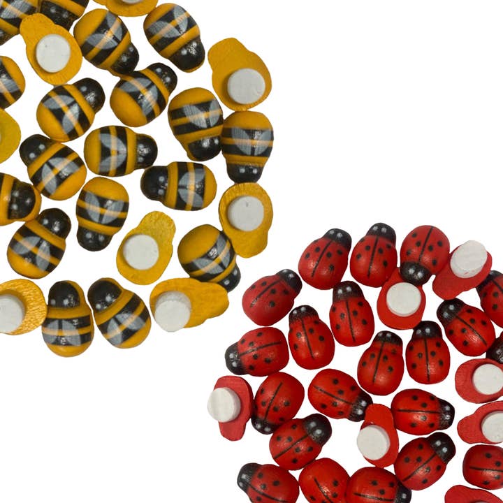 Tiny Wooden Bugs, 30-ct (2 options available) for wholesale by Angels Craft