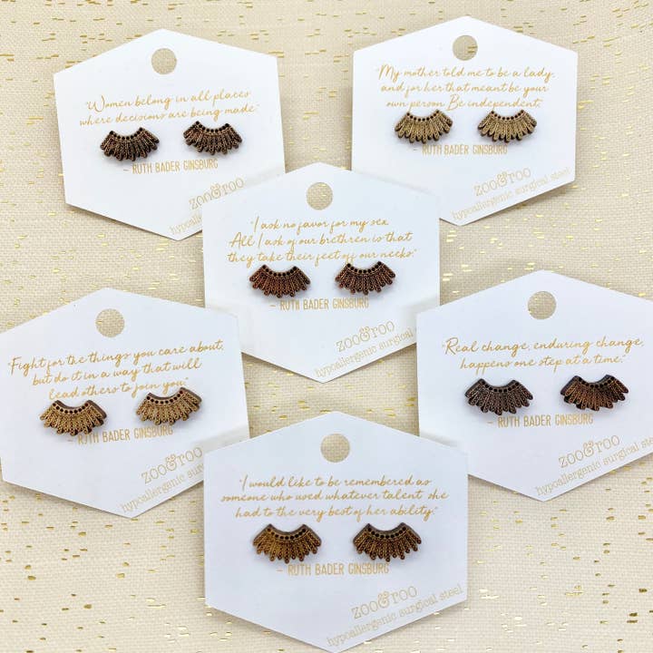 zoo&roo - Wholesale Stud/Post Earrings - Dissent studs | empowering earrings | RBG inspired handmade3