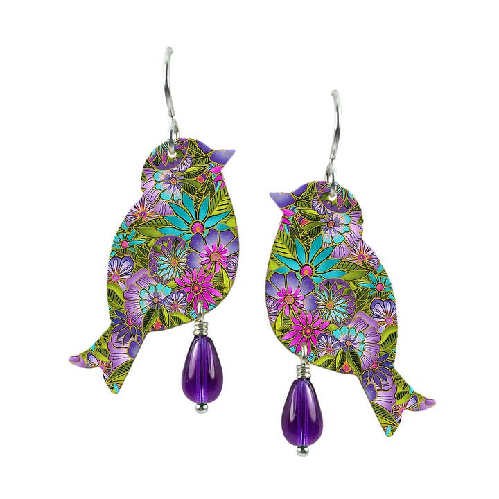 Cha Cha Bird - Bird W/Teardrop Bead Earring EA87 for wholesale by ARTISTA
