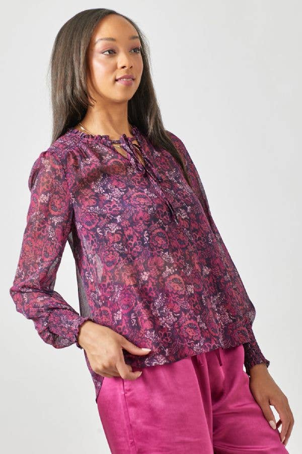 Mystree - Wholesale Blouse - Women's - 60412 Smocked Lurex Chiffon Blouse12