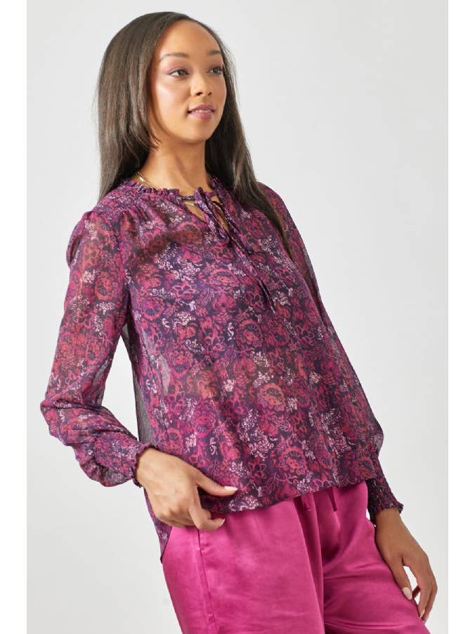 Mystree - Wholesale Blouse - Women's - 60412 Smocked Lurex Chiffon Blouse12