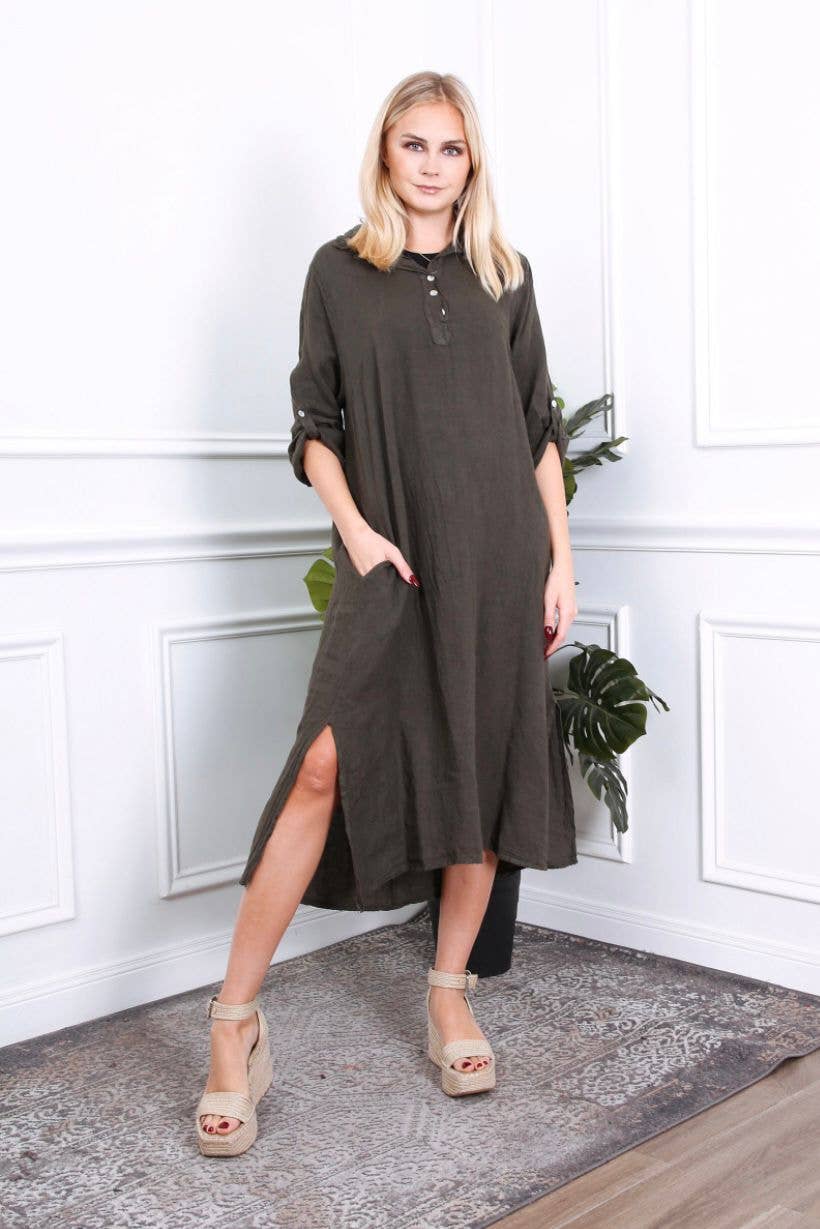 LÉA & LUC - Wholesale Dress - Women's - Long dress in 100% linen REF.2090018
