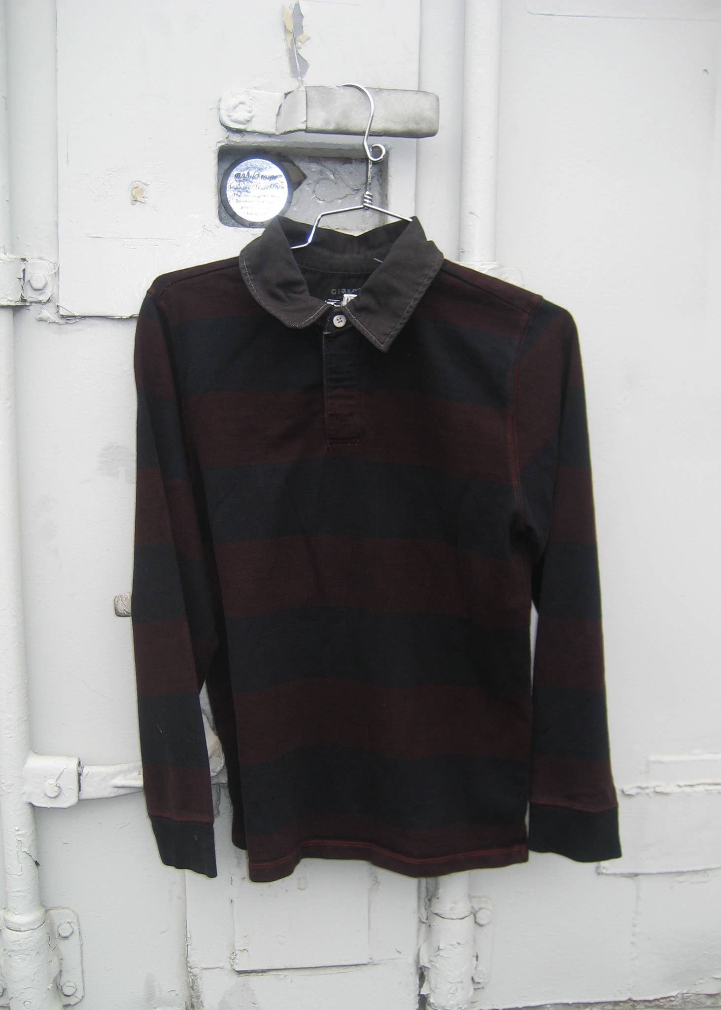 American Recycled Clothing - Wholesale T-shirt - Uniseks - Overgeverfde Gestreepte Aansluitende Rugbyshirt Bundel4